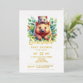 Wombat-Baby shower Folie Uitnodiging (Staand Voorkant)