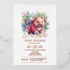 Wombat-Baby shower Folie Uitnodiging