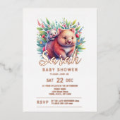 Wombat-Baby shower Folie Uitnodiging (Voorkant)