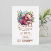 Wombat-Baby shower Folie Uitnodiging (Staand Voorkant)