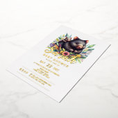 Wombat-Baby shower Folie Uitnodiging (Gedraaid)