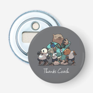Wombat Bedankt Coach Cadeau Sport Trainer Kunstwer Button Flesopener