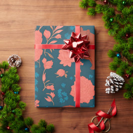 Wombat Bloemen Kleurrijke Gepersonaliseerde Patroo Cadeaupapier