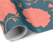 Wombat Bloemen Kleurrijke Gepersonaliseerde Patroo Cadeaupapier (Rol Hoek)