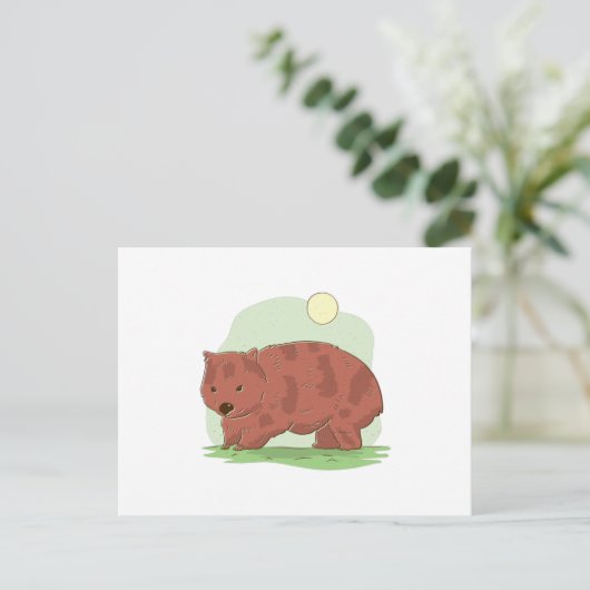Wombat Briefkaart (Staand voorkant)