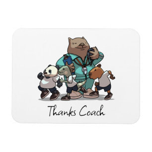 Wombat Cartoon Bedankt Coach Sportleraar Kunstwerk Magneet