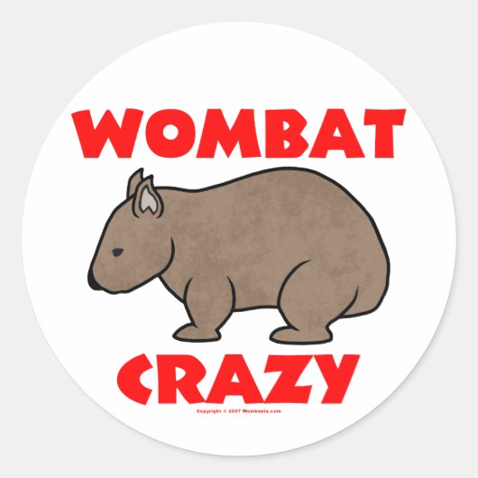 Wombat Crazy Ronde Sticker (Voorkant)