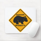 Wombat Danger Road Sign Muismat (Met muis)