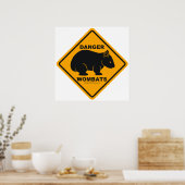 Wombat Danger Road Sign Poster (Keuken)