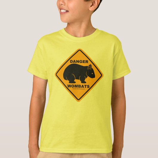 Wombat Danger Road Sign T-shirt (Voorkant)