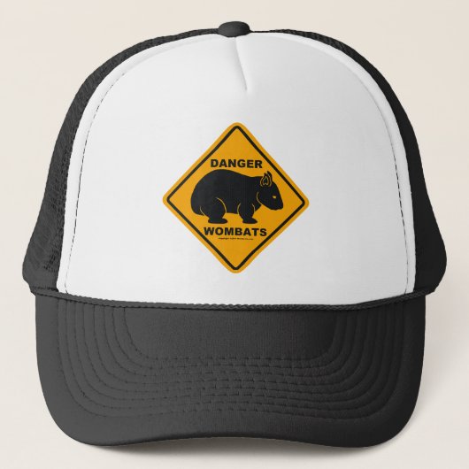 Wombat Danger Road Sign Trucker Pet (Voorkant)