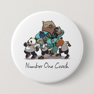 Wombat Dank Je Coach Cadeau Sporttrainer Kunstwerk Ronde Button 7,6 Cm