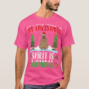 Wombat dragen van Santa Hat Kerstmis Spirit is T-shirt