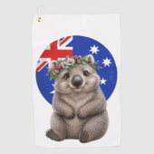Wombat Een Klein stukje Australië Golf Handdoek (Voorkant)