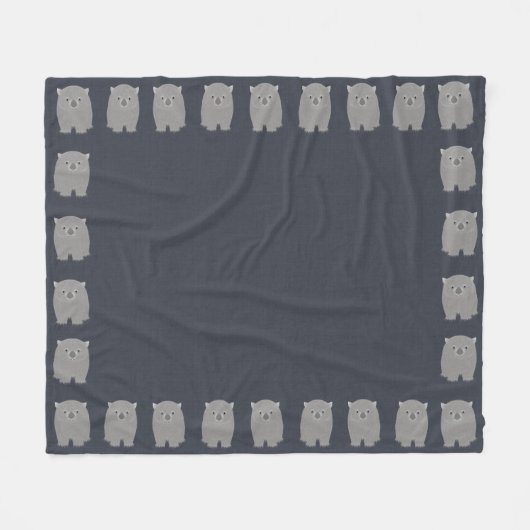 Wombat Fleece Blanket Deken (Voorkant (Horizontaal))