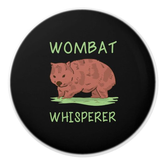 Wombat Fluisteraar Keramische Knop (Voorkant)