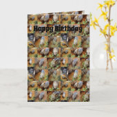 Wombat Fotocollage, Verjaardag Kaart (Gele Bloem)