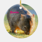 Wombat Fun Cute Australian Nature Photography Keramisch Ornament (Achterkant)