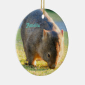 Wombat Fun Cute Name Australian Nature Photography Keramisch Ornament (Rechts)