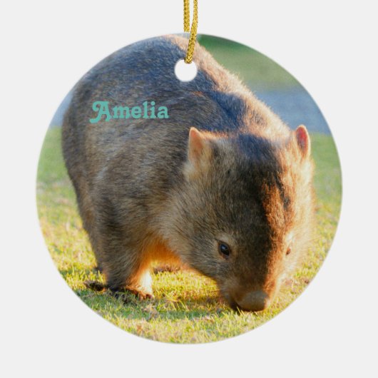 Wombat Fun Cute Name Australian Nature Photography Keramisch Ornament (Voorkant)