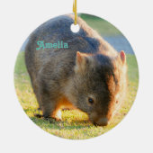 Wombat Fun Cute Name Australian Nature Photography Keramisch Ornament (Achterkant)