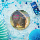 Wombat Funny Cute Australian Natuur Fotografie Papieren Bordje (Feest)