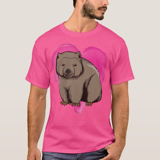 Wombat Heart Australia Love Lover Wombats T-shirt (Voorkant)
