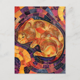 Wombat in Aboriginal Dot Art Style Briefkaart