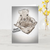 Wombat Joey Wenskaarten Kaart (Gele Bloem)