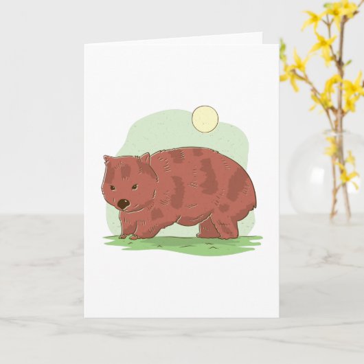 Wombat Kaart (Gele Bloem)