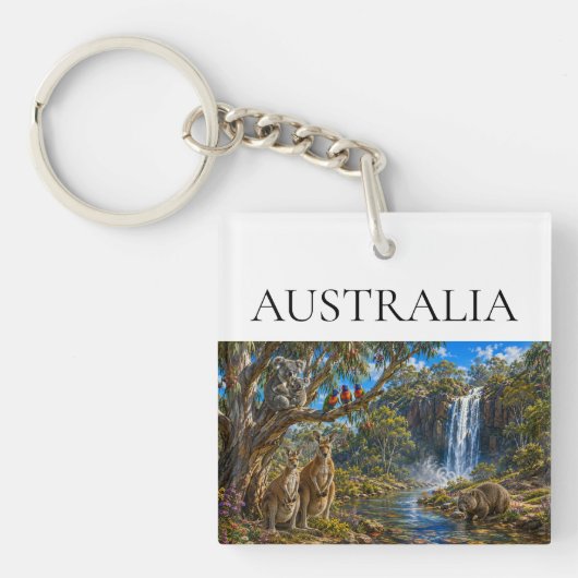 Wombat Kangoeroe Waterval Sleutelhanger (voorkant)