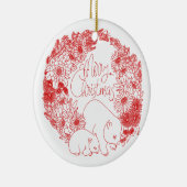 Wombat Kerstmis Rood Keramisch Ornament (Rechts)