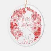 Wombat Kerstmis Rood Keramisch Ornament (Links)