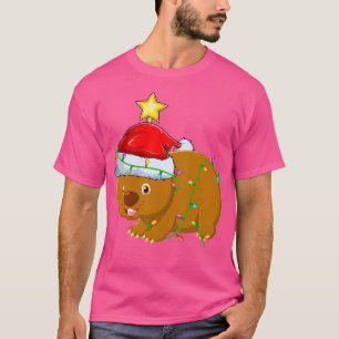 Wombat Lighting Xmas Tree Matching Wombat Christma T-shirt