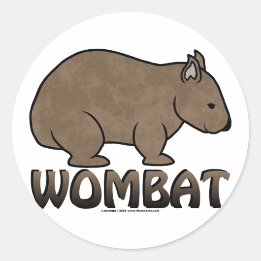 Wombat Logo II Ronde Sticker (Voorkant)