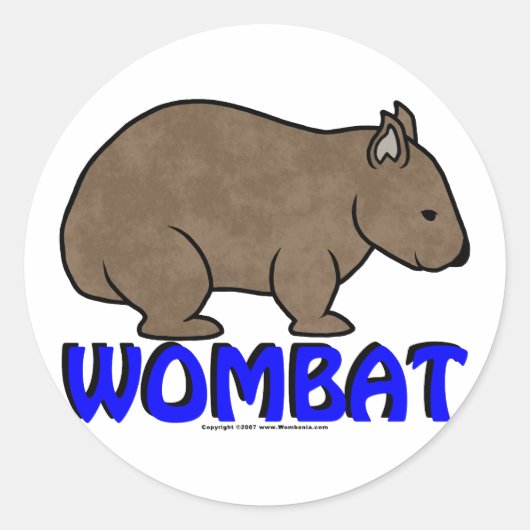 Wombat Logo III Ronde Sticker (Voorkant)