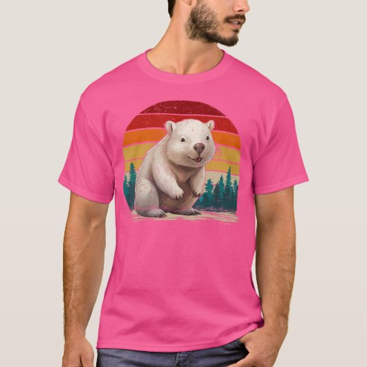 Wombat Lover Distressed Wombat T-shirt (Voorkant)