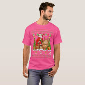 Wombat Lover Funny Ugly Santa Riding Wombat T-shirt (Voorkant volledig)