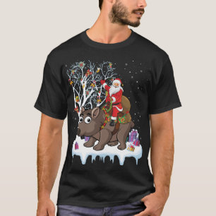 Wombat Lover Xmas Gift Santa Riding Wombat Christm T-shirt