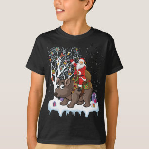 Wombat Lover Xmas Gift Santa Riding Wombat Christm T-shirt