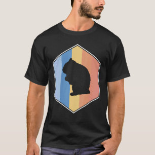 Wombat met retrokleuren in een hexagon t-shirt