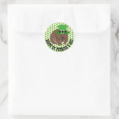 Wombat met St. Patrick's Day-thema Ronde Sticker (Tas)