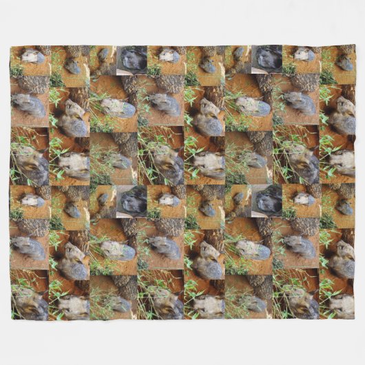 Wombat Photo Collage Fleece Deken (Voorkant (Horizontaal))