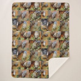 Wombat Photo Collage Sherpa Deken