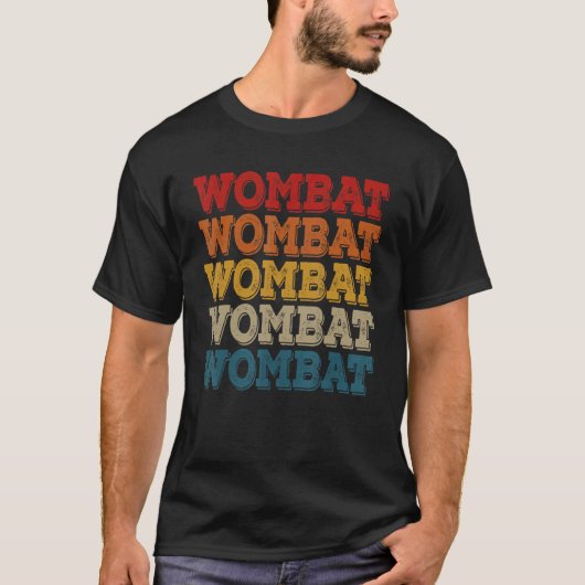 Wombat Retro Wombat Gezegde Design T-shirt (Voorkant)