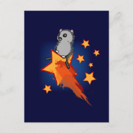 Wombat Riding a Shooting Star Briefkaart