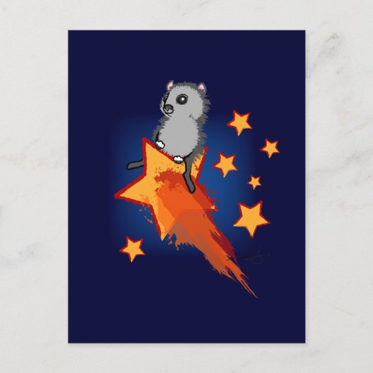 Wombat Riding a Shooting Star Briefkaart (Voorkant)