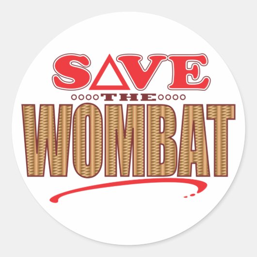 Wombat Save Ronde Sticker (Voorkant)