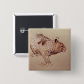 Wombat Vierkante Button 5,1 Cm (Voorkant /achterkant)