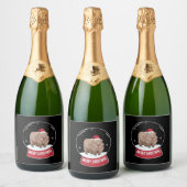 Wombat Vrolijk Kerstfeest Sneeuwbal Sparkling Wijnetiket (Flessen)